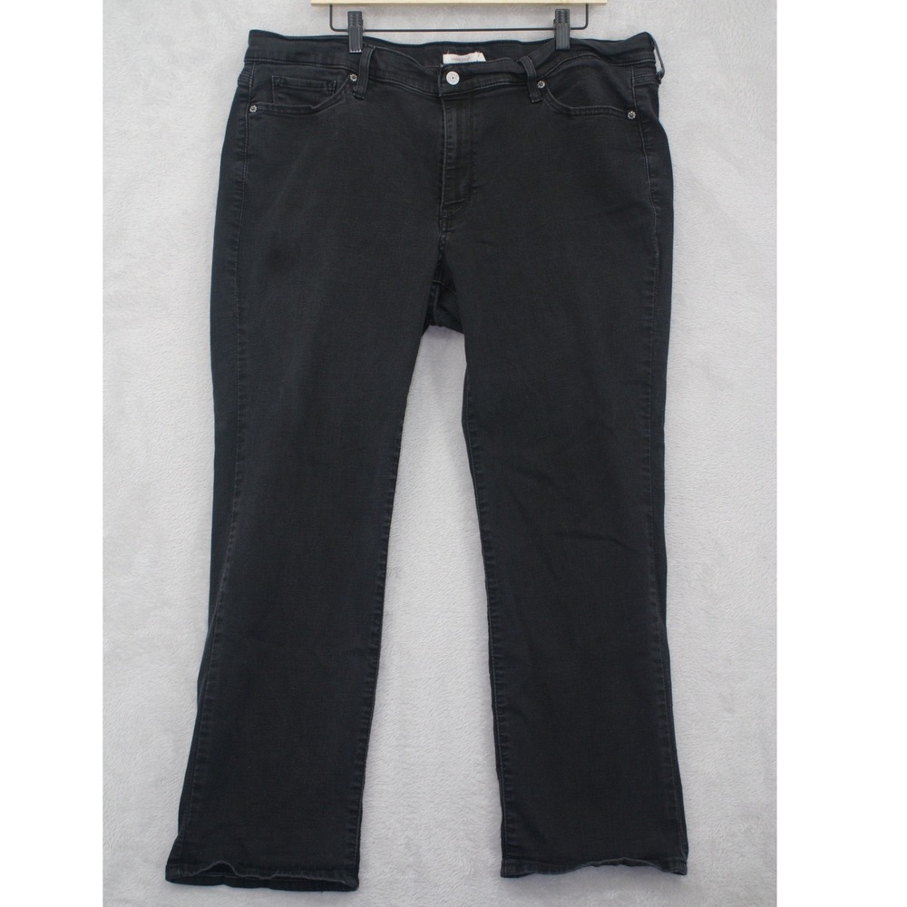 Levis 314 Shaping Straight Jeans Womens 22W M Black Denim 23648-0010